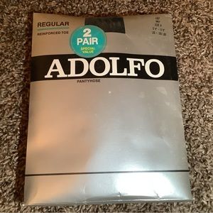 2 pairs - Adolfo pantyhose, reinforced toe, color navy, size: B